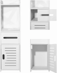 Biała szafka łazienkowa 80 cm z półkami