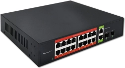 Gigabitowy przełącznik PoE 16× RJ45, 2× RJ45 uplink, 2× SFP, 1000 Mb/s