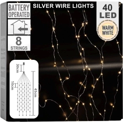 Świetlna zawieszana girlanda LED 40 LED, 45 cm, ciepła biel, na baterie