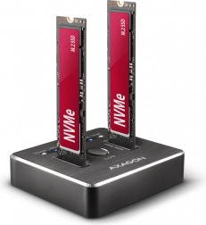 Stacjonarna stacja dokująca AXAGON do podwójnego klonowania dysków NVMe USB-C