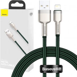 Kabel USB Lightning BASEUS Cafule 1 m, 2,4 A – zielony