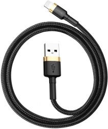 Baseus Cafule kabel USB–Lightning 1 m, 2.4 A, czarno‑złoty pleciony