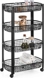 Czteropoziomowy mobilny regał 46,5 × 26 × 79 cm