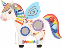 Viga drewniana ścienna tablica sensoryczna Jednorożec FSC Montessori