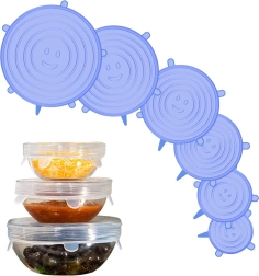 Silikonowe rozciągane pokrywki do żywności – zestaw 6 szt. – Zestaw