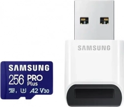 Karta pamięci Samsung PRO Plus microSDXC 256 GB U3 A2 V30 z czytnikiem USB