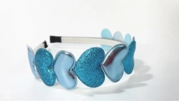 Opaska do włosów Serce - niebieska