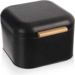 Metalowy chlebak czarny 21,5 × 20 × 14,5 cm