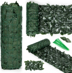 Sztuczny żywopłot 300 × 50 cm, ciemnozielona osłona balkonowa z efektem maskującym