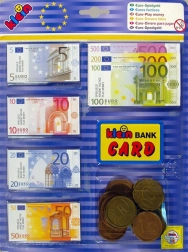 Papierowe banknoty i plastikowe monety Euro dla dzieci