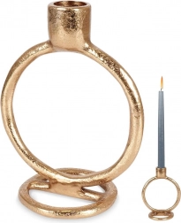 Aluminiowy złoty świecznik 15 cm