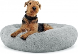 Uniwersalne pluszowe legowisko dla psów i kotów, 80 cm - jasnoszare