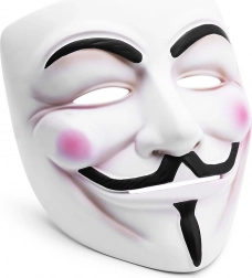 Maska Guy Fawkes ANONYMOUS V jak Vendetta, biała