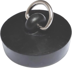 Gumowy korek do odpływu 46 mm z półkółkiem, czarny