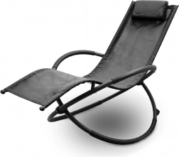 Ogrodowy leżak bujany z poduszką – czarny