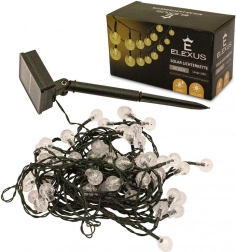 Solarny łańcuch świetlny 10 m, 60 LED, ciepła biel, wodoodporny IP65