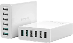 Ładowarka USB 6 portów BlitzWolf QC 3.0, 60W biała