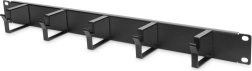 Poziomy organizer kablowy RING 19" 1U, czarny