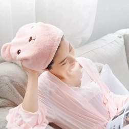 Szybkoschnący turban do włosów 4 w 1 – różowy