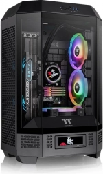 Obudowa komputerowa THERMALTAKE The Tower 300, hartowane szkło, 2× wentylator CT140, czarna