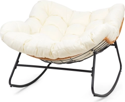 Fotel bujany XL w stylu skandynawskim – beżowy