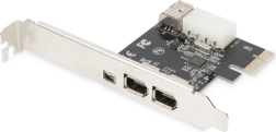 Kontroler PCIe FireWire 800/400 z zaślepką low‑profile, 2× zewnętrzny + 1× wewnętrzny