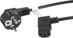 Kabel zasilający Lanberg Schuko do IEC C13 z wtykiem kątowym, 3 m