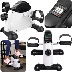 Mini rowerek pod biurko z wyświetlaczem LCD do rąk i nóg