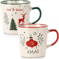 Zestaw ceramicznych świątecznych kubków 350 ml, 2 szt.
