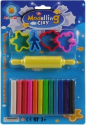 Zestaw do modelowania dla dzieci – 12 kolorów z wałeczkiem i foremkami