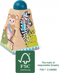 Drewniana wieża do nakładania Jungle small foot