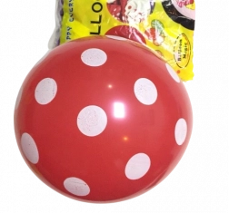 Lateksowe balony czerwone w kropki 12 cali