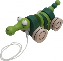 Drewniana ciągnąca zabawka Krokodyl