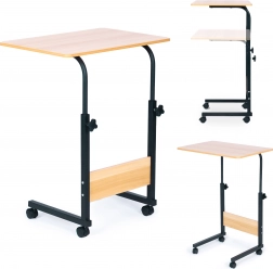 Mobilny stół na notebook z kółkami - brązowy ModernHome