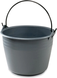 Rolnicze wiadro 25 l z elastycznego LLDPE do kontaktu z żywnością, szare