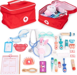 Drewniany zestaw lekarski z torbą dla dzieci 28 el. ECOTOYS