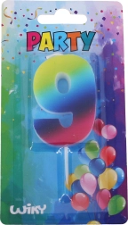 Świeczka liczba 9 Tęcza