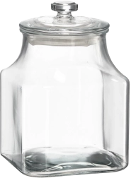 Szklane kwadratowe naczynie 2,8 l ze szklaną pokrywką