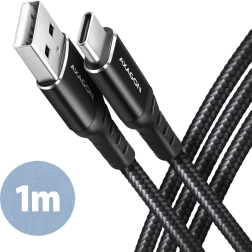 USB kabel Axagon USB-C na USB-A, 1m, czarny