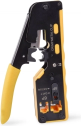 Zaciskarka do przelotowych złączy RJ45 kat. 5e/6, RJ12 i RJ11 z funkcją cięcia i ściągania izolacji
