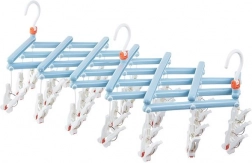 Składany suszák na pranie z klamerkami, 29 klipsów, jasnoniebieski