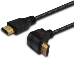 Kątowy kabel HDMI złoty v1.4 3D, 4Kx2K, 1,5 m, CL-04