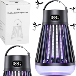 Elektryczna lampa na owady z promieniowaniem UV, ładowanie USB, czarna