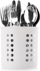 Biały ociekacz i stojak na akcesoria kuchenne