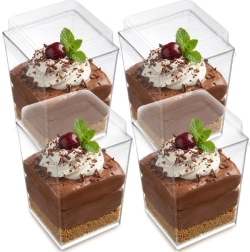Pucharki na desery i przekąski z pokrywkami 160 ml, 4 szt.