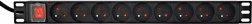 Rackowa listwa zasilająca PDU 9x FR 1U 16A z kablem 2 m