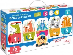 Puzzle z otworami – pociąg do liczenia