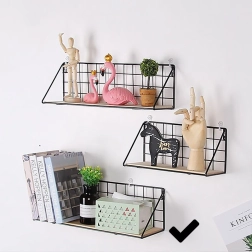 Metalowa półka ścienna LOFT 45 x 13,5 cm - czarna