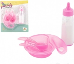 Zestaw dla lalek z butelką i naczyniami