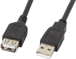 Przedłużacz USB 2.0 AM–AF czarny 1,8 m